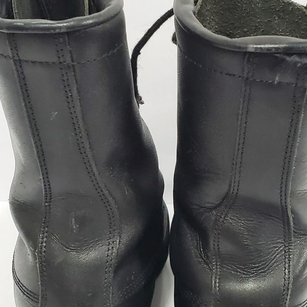Addison Shoe Co. Military Combat Mens US 5R Black Leather Steel Toe Ankle Boots